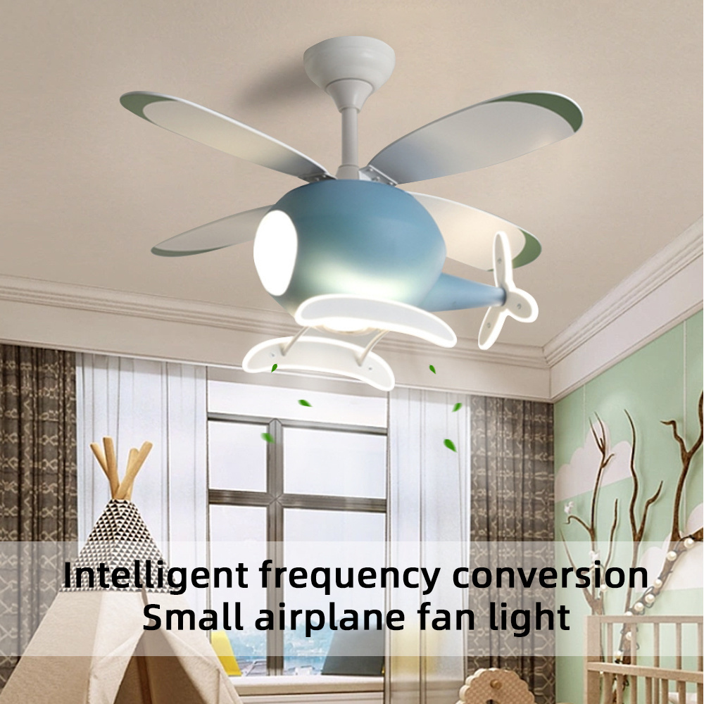 Children'S Chandelier Ceiling Fan Backlighting Helicopter Modern Aircraft Ceiling Fan With Led Light Bedroom Led Ceiling Fans