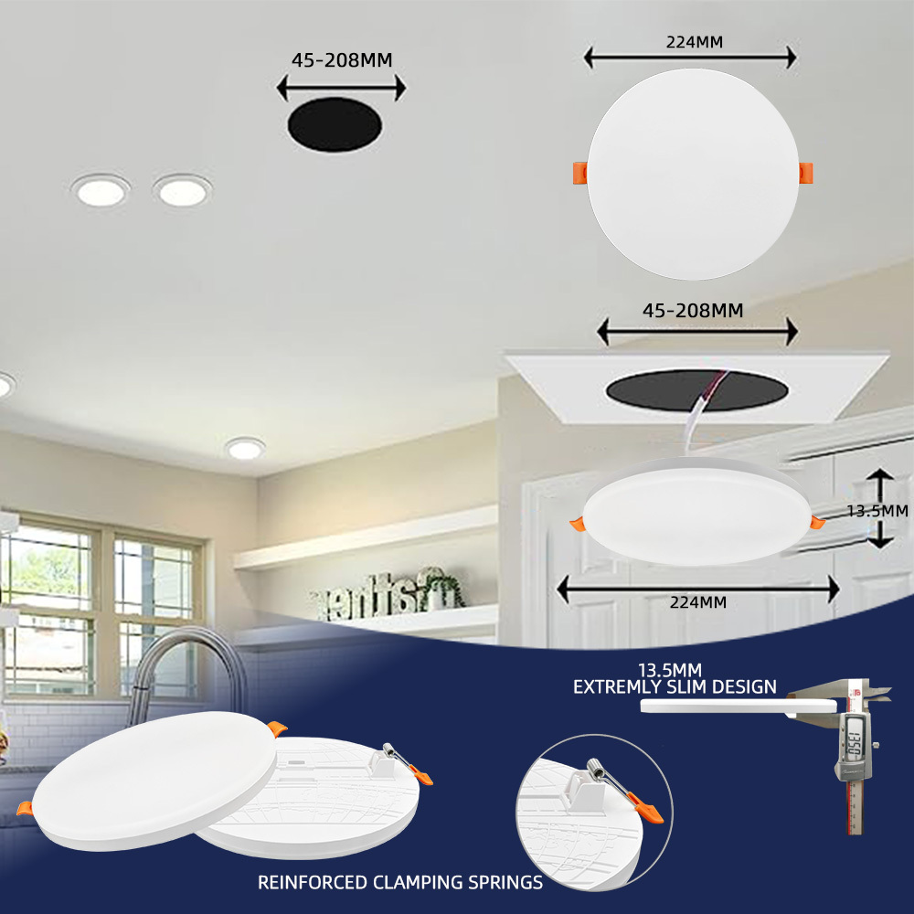 Round white household indoor panel pot light 2835 12w 18w 24w round led panel light ceiling ultra thin indoor led panel lights