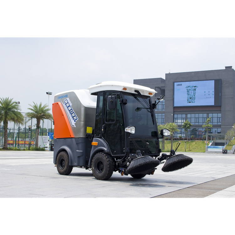 KEYU Mini Size Electric Powered Driveway Floor Cleaning Machine Street Pavement Road Sweeper Truck