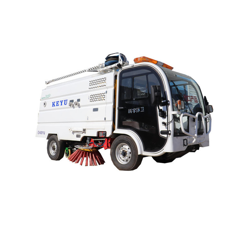 KEYU Spot custom industry road truck 2.5 CBM trash bin big electric asphalt-road-sweeper