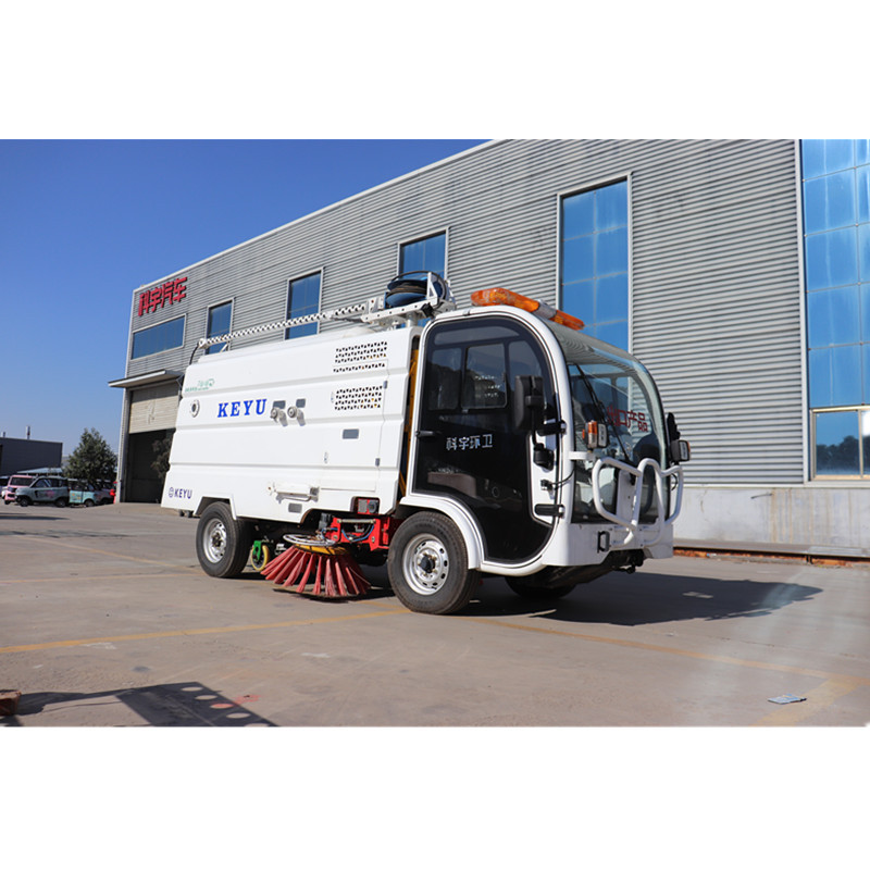 KEYU  Electric Vacuum Road Sweeper Truck Moving Small Cubic Road Sweeper Street Floor Road Sweeper Truck