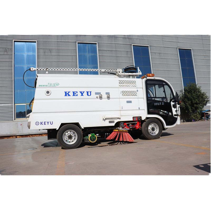 KEYU Spot custom industry road truck 2.5 CBM trash bin big electric asphalt-road-sweeper