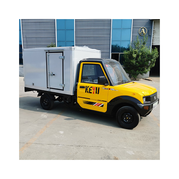 KEYU Commercial Electric Utility Vehicle Mini Van 4x4 Cargo Pickup Truck Electric Van Car With Cargo Box