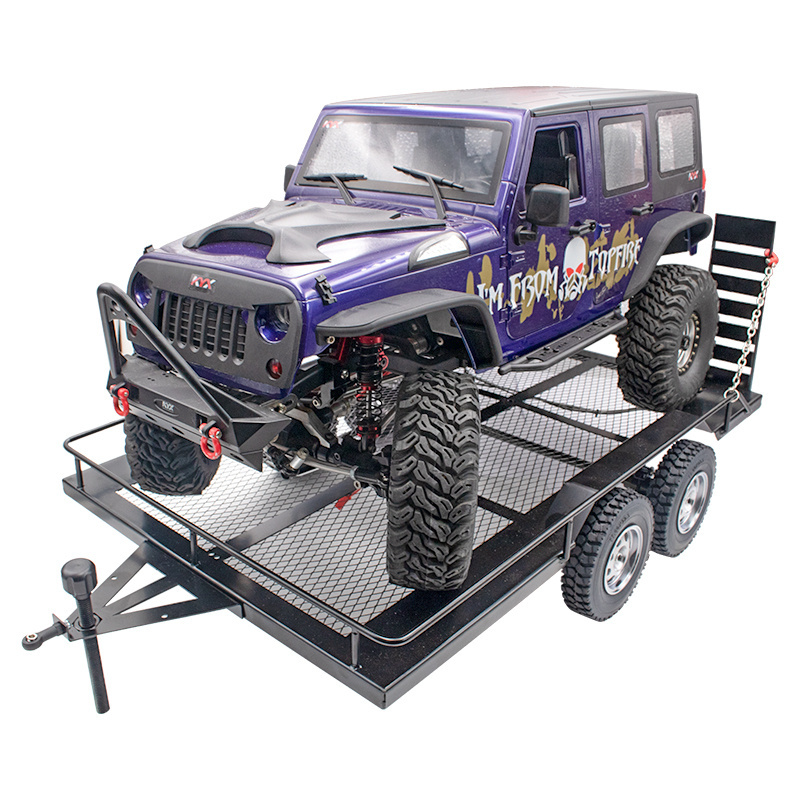 KYX 1/10 RC Crawler&Control car Metal Big Trailer Dual Axle Trailer for Axial SCX10 90046 AXI03007 TRX-4