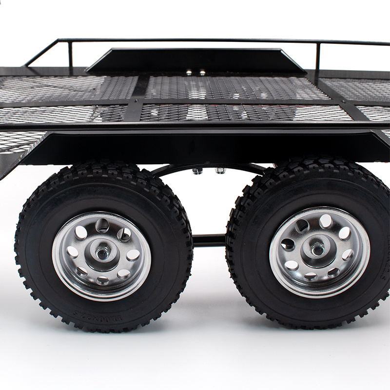 KYX 1/10 RC Crawler&Control car Metal Big Trailer Dual Axle Trailer for Axial SCX10 90046 AXI03007 TRX-4