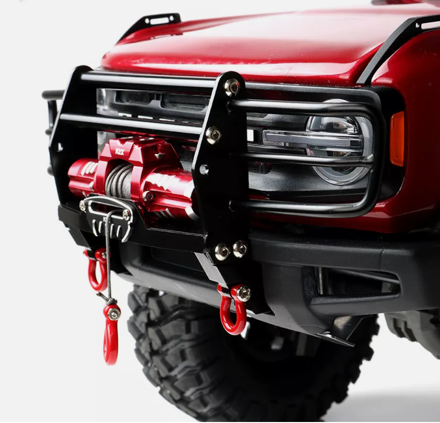 KYX Metal Front Bumper for 2021 Ford Bronco TRX-4 1/10 RC Crawler Car Upgrade Parts