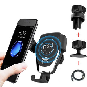 3 In 1 Qi Fast Wireless Car Charger Car Mount Wireless Charger Mobile Phone Holder