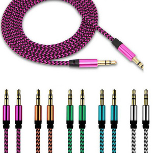 3.5mm Audio Jack To 3.5mm Audio Jack Cable Headset Adapter Nylon Braided Male To Male 3.5mm Aux Cable