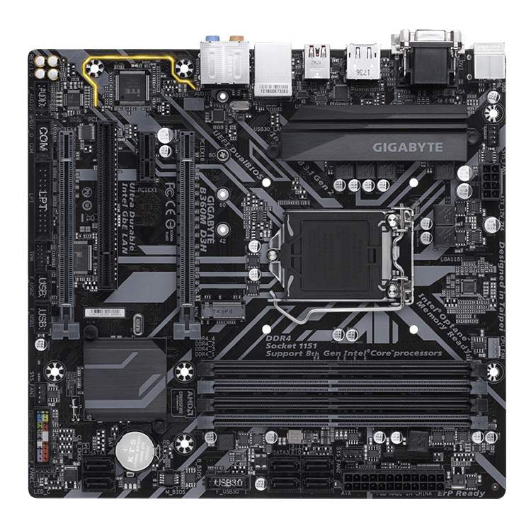 GIGABYTE B360M D3H Gaming Motherboard with Intel B360 Chipset LGA 1151 Socket Support Intel Core 8th 9th I3 I5 I7 I9 Processors