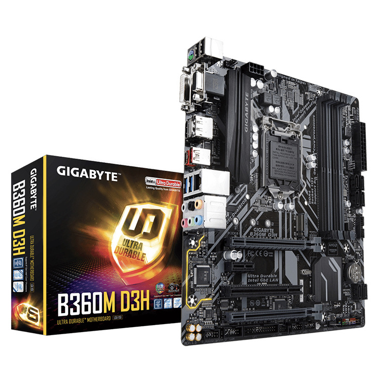 GIGABYTE B360M D3H Gaming Motherboard with Intel B360 Chipset LGA 1151 Socket Support Intel Core 8th 9th I3 I5 I7 I9 Processors