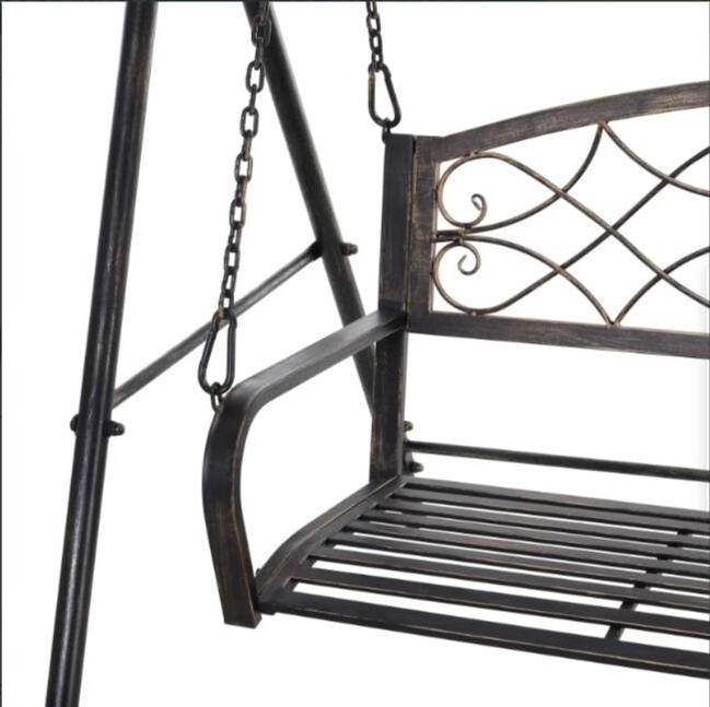 Swing Bench Metal Antique 2 Seater Bronze Garden Rust-proof Patio lover bench