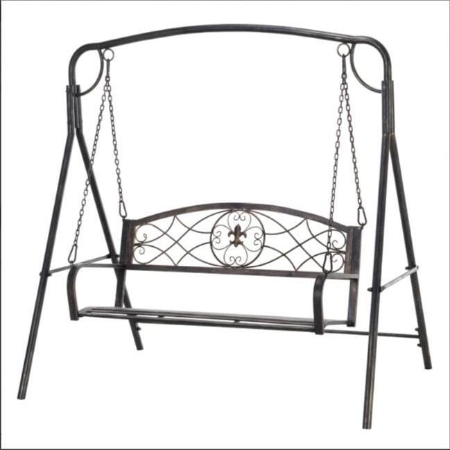 Swing Bench Metal Antique 2 Seater Bronze Garden Rust-proof Patio lover bench