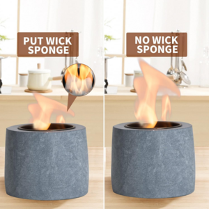 Easy to Transport for Indoor or Outdoor Use Isopropyl Alcohol, Rubbing Alcohol or Bioethanol Mini Table Top Fire Pit