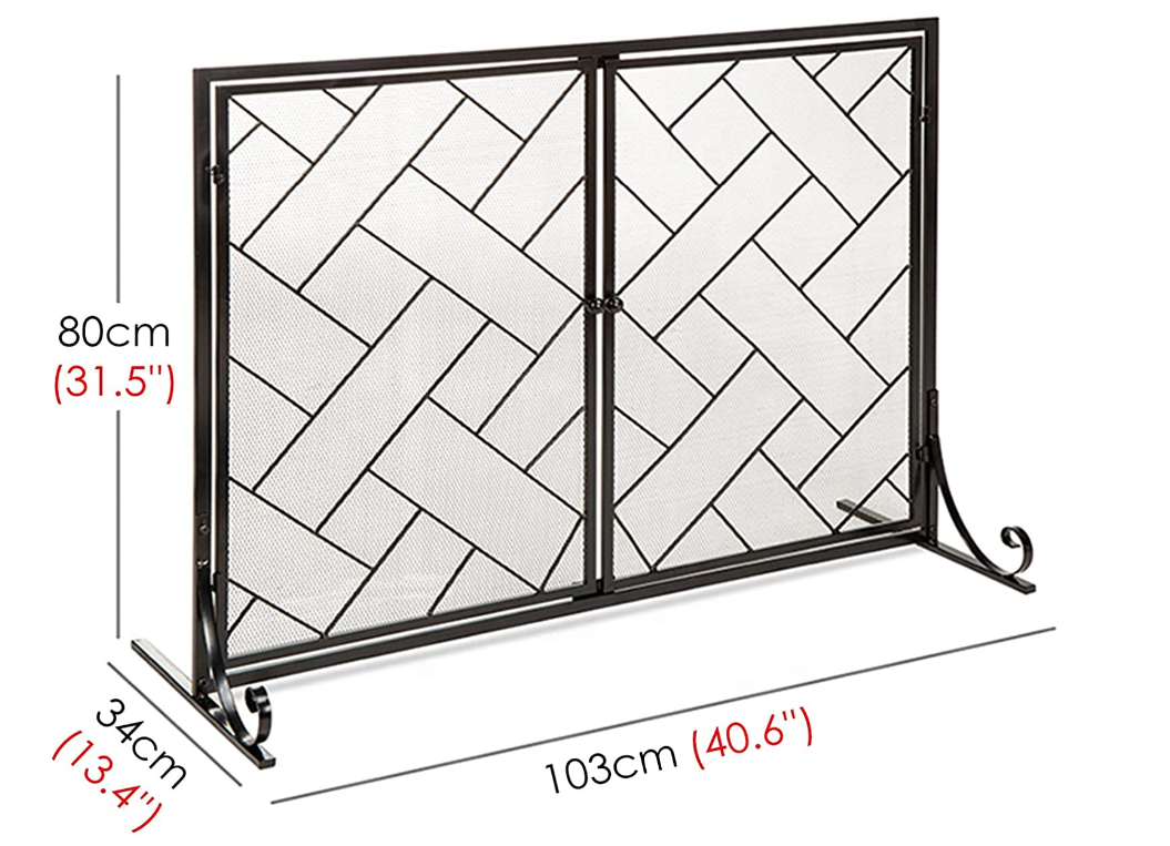 Factory supply fire spark large guard cover metal  mesh fireplace screen