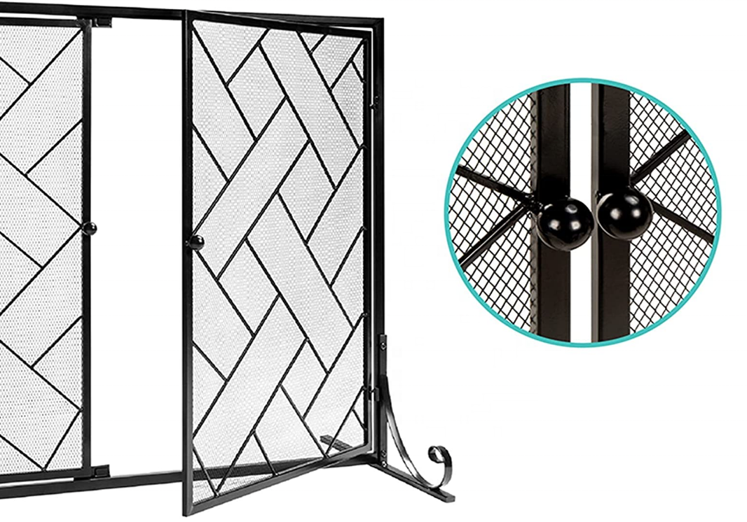 Factory supply fire spark large guard cover metal  mesh fireplace screen