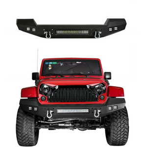 Full Width Steel Front Bumper Fit for 2007-2018 Jeep Wrangler JK & JKU