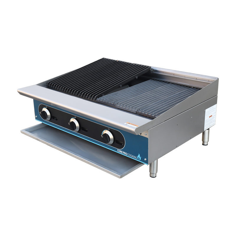 Hot Sale Kitchen Stainless Steel counter Top Gas BBQ Charbroiler gas grill