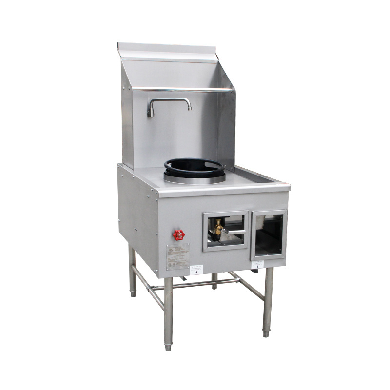 Commercial Chinese Wok Range Restaurant Equipments Gas Range Stove With Faucet And Baffle