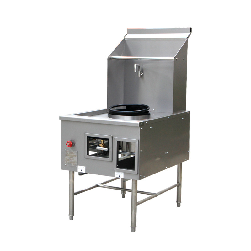 Commercial Chinese Wok Range Restaurant Equipments Gas Range Stove With Faucet And Baffle