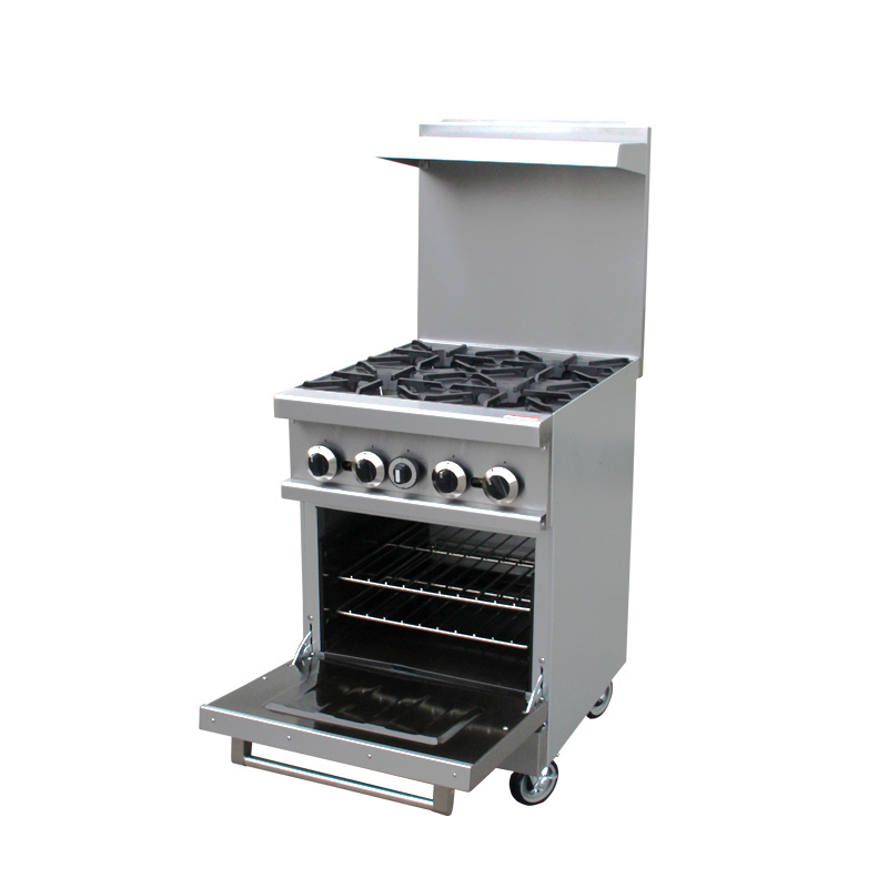 24 Inch Manufacturer gas stove 4 burner stainless steel Free Standing Cooking Range with gas oven