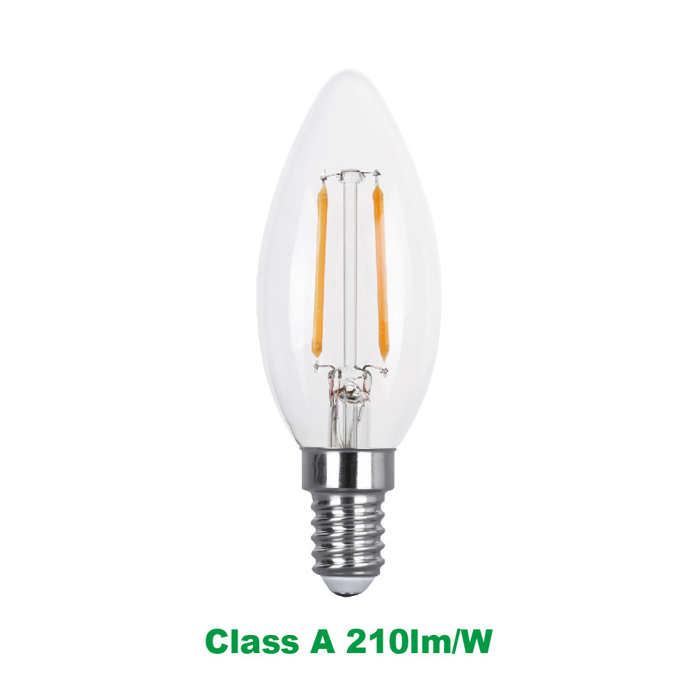 UKCA certificate Class A 210lm/w filament bulb with E14 B22 E27 base Edison Led Light Bulbs Clear LED bulb