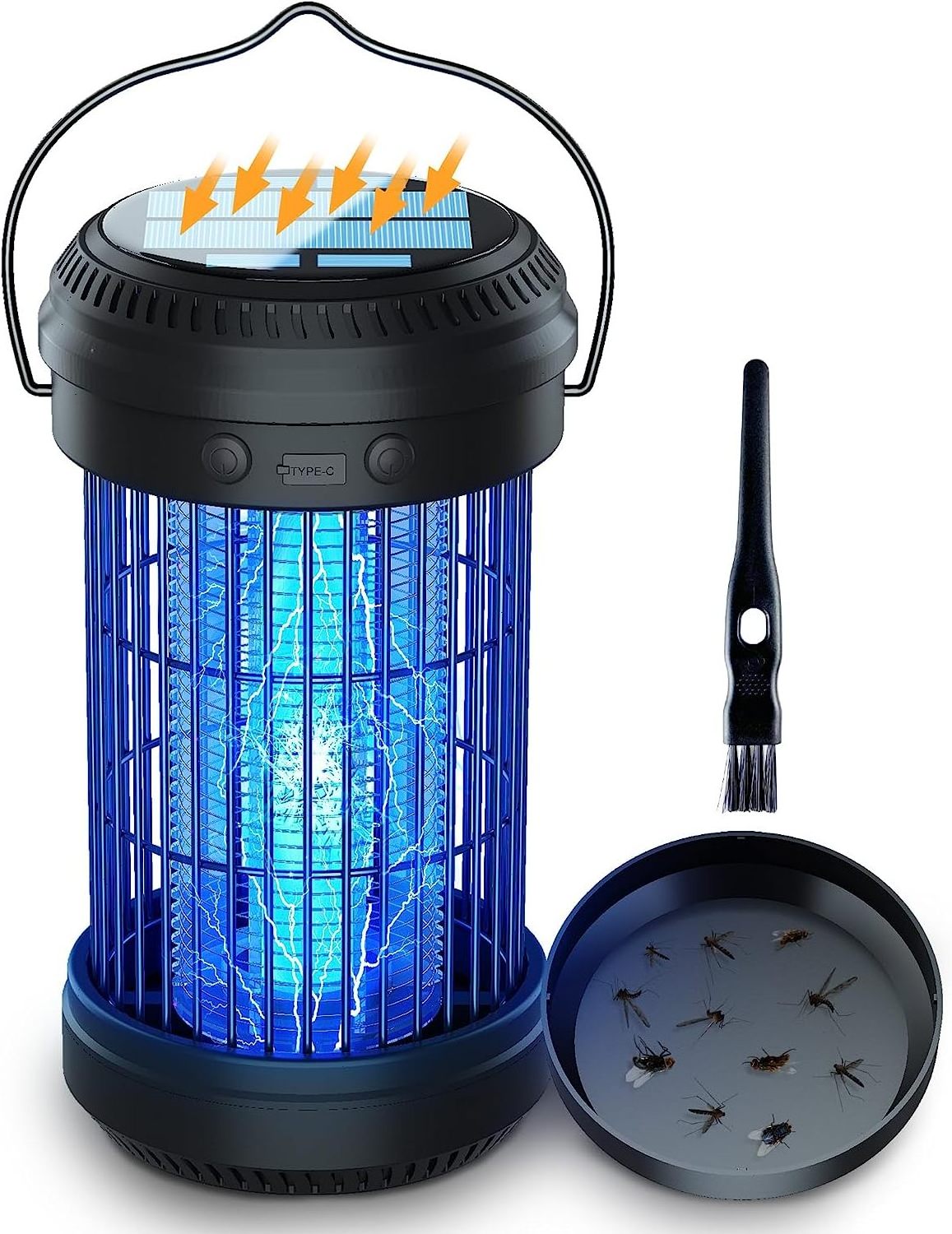 Electric Shockusb mini mosquito uv light bug zapper Lamp Camping Fan and solar bug mosquito zapper solar outdoor light