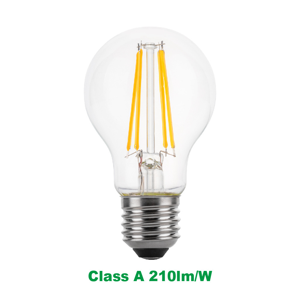 UKCA certificate Class A 210lm/w filament bulb with E14 B22 E27 base Edison Led Light Bulbs Clear LED bulb