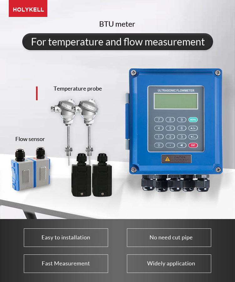 Tuf-2000m Modular Ultrasonic Flowmeter Wall Mount Water Flow Mete Dn15-Dn100 Ultrasonic Flow Meter