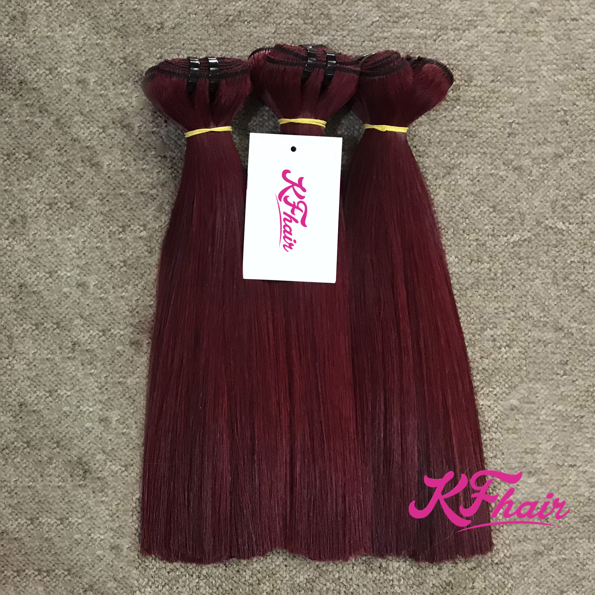 Vietnam Free sample Wholesale Double Drawn Bone Straight Remy Hair With Red Wine Color Human Hair Extensions