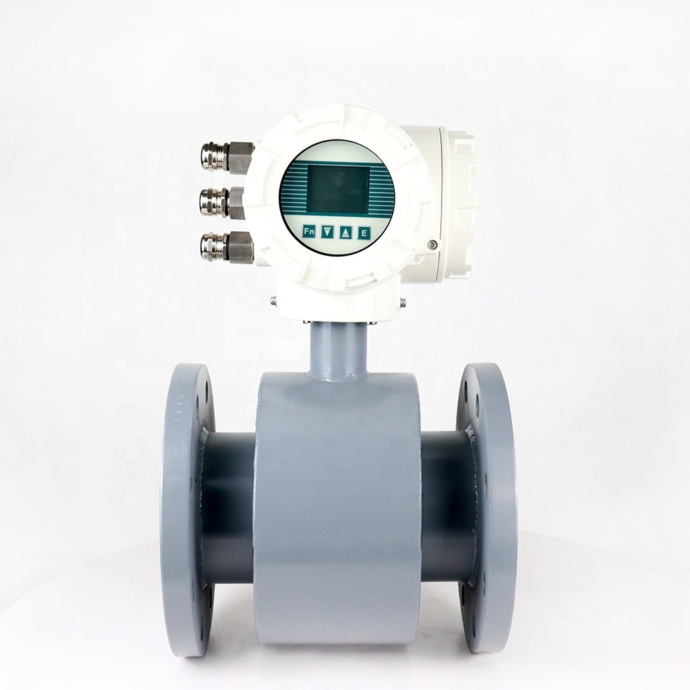 China Panel Type 8 Inch Digital Industrial Density Water Flowmeter 200mm Liquid Wastewater Sewage 4-20mA Magnetic Flow Meter