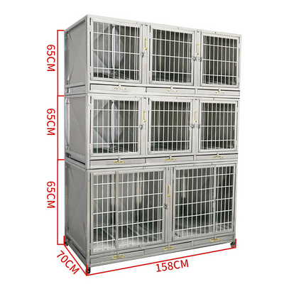 Hot sale heavy duty rolling dog cage 304 stainless steel large dog cage kennel for dogs