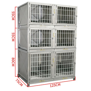 Multiple Stackable Stainless Steel Dog Crate Dog Kennel Animal Hospital Cage On Wheels For Sale Cheap In House