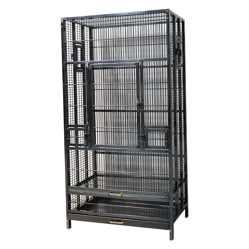 Bird Cage Large Wrought Stainless Steel Parrot Cage for Cockatiel, Conure, Lovebird, Parakeets, Pet Bird cage with Tray