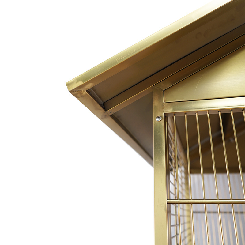 gold so Large Parrot Cage Metal Steel Strong Bird Playing Top Parrot Lovebird Breeding Stand Big Cage For Sale Birds