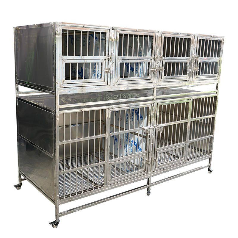 Luxury Iron Sky Commercial Dog Kennel Para Perros Professional Dog Boarding Kennel Double Layered Stackable Dog Cage