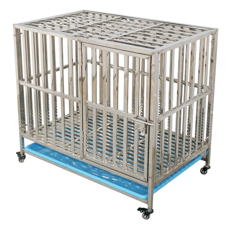 manufacturer wholesaler dog kennels cages thick wire mesh iron Corner pet cages with skylight easy for transportation