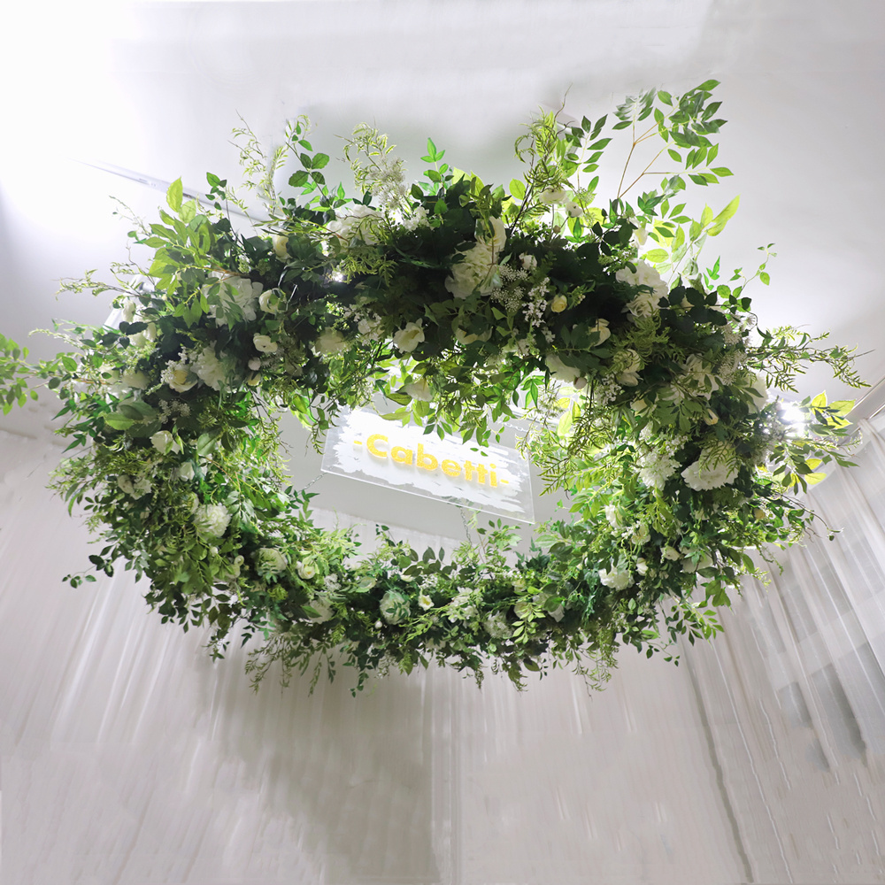 KCFC-013 Oem Wedding Decoration Artificial Green Wall Flowers Hanging Ceiling Green Plant For Wedding Stage Decoration