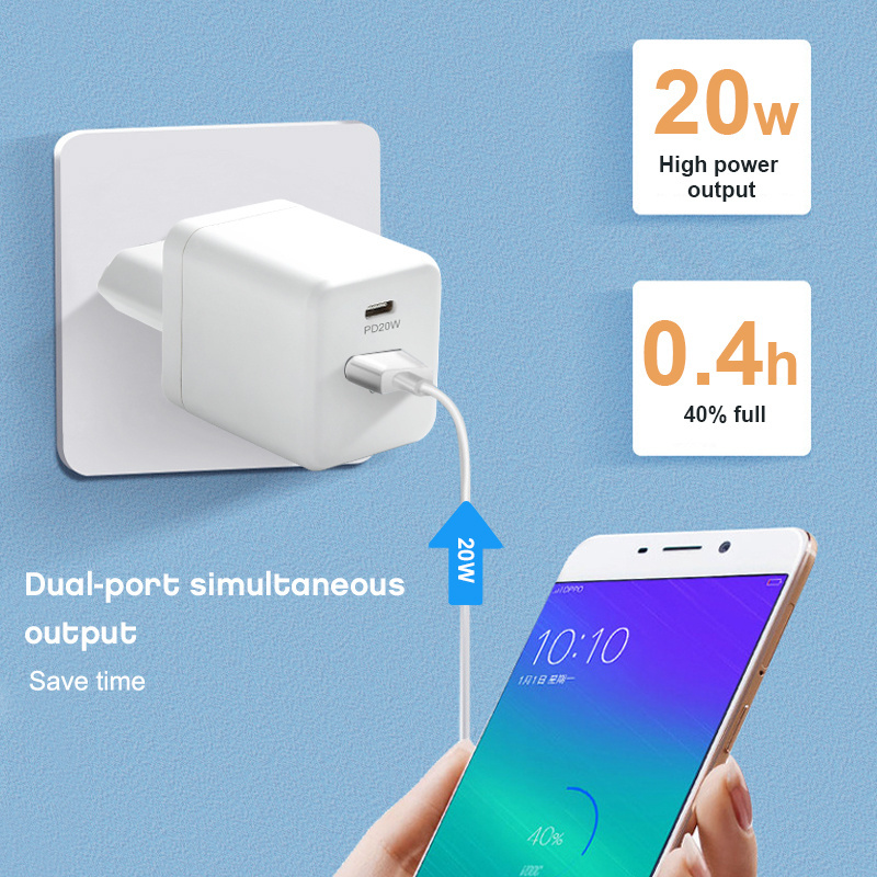 Hot Original adapter PD 20W Charger Dual Ports Wall EU US PLUG Fast Charger For Iphone  Android