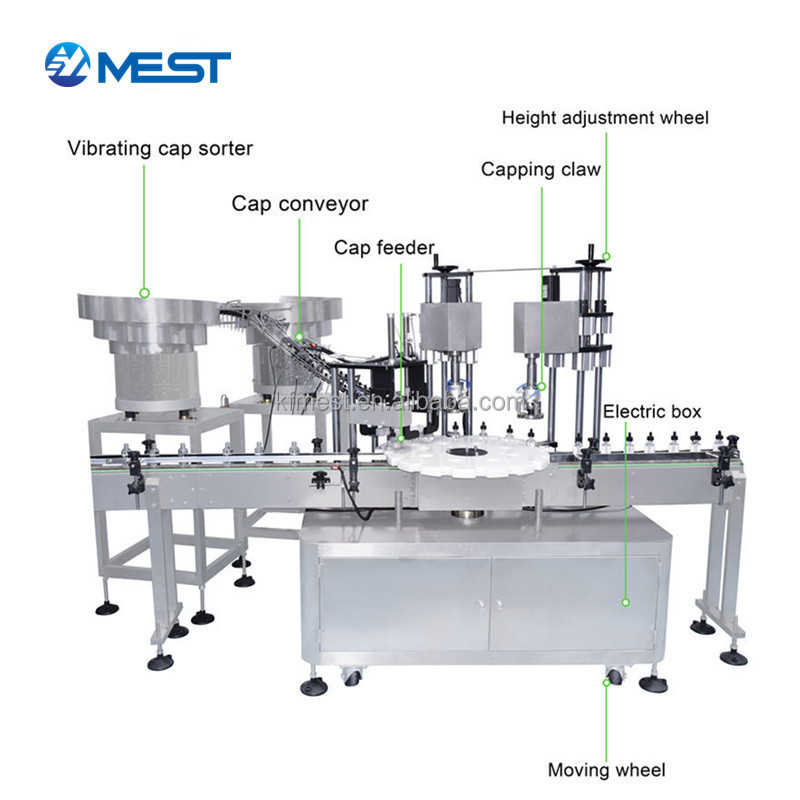 Small business automatic chubby gorilla bottle 10/15/30/60/100/120 ml PET bottle nitroglycerin filling capping machine