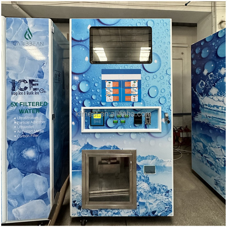 Manufacturer Ice Cube Making Vending Machine With Auto Bagging