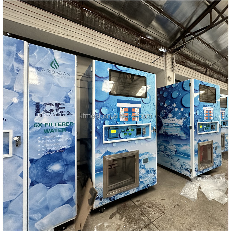 Manufacturer Ice Cube Making Vending Machine With Auto Bagging