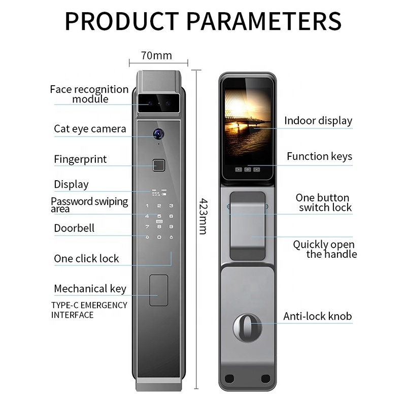 Barn door locks smart magnetic door lock system with wifi