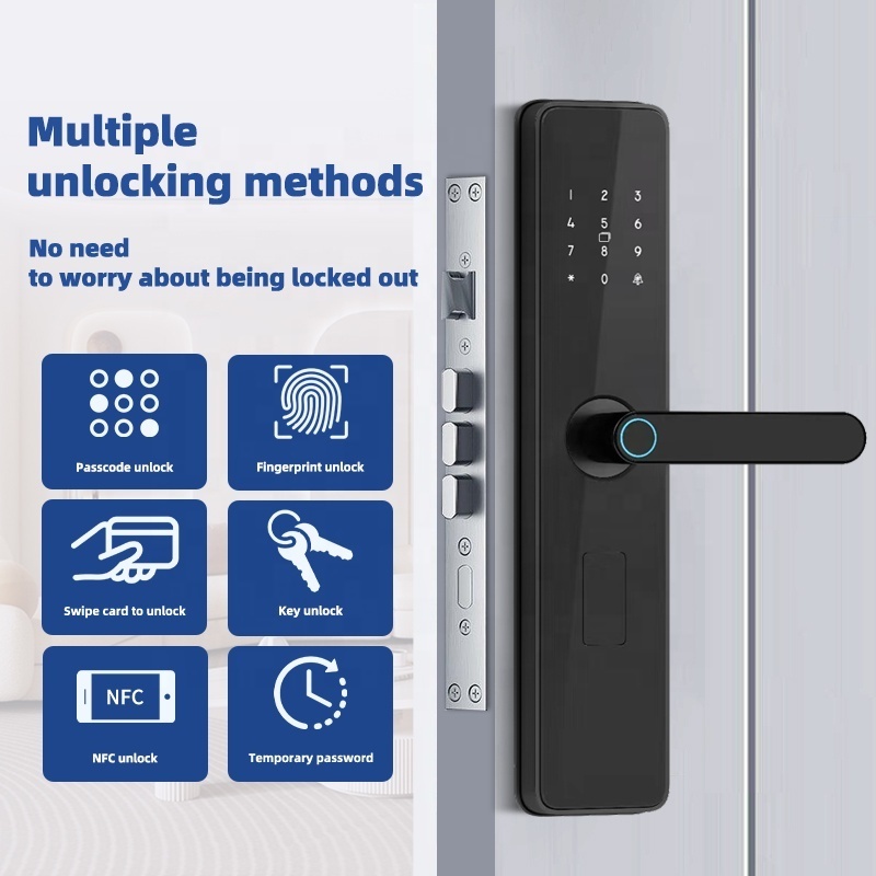 Finger security lock sets front door handle system