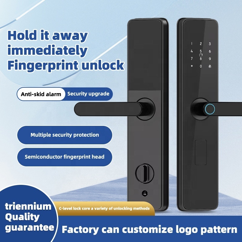 Smart aluminium lock with key for main front door handle