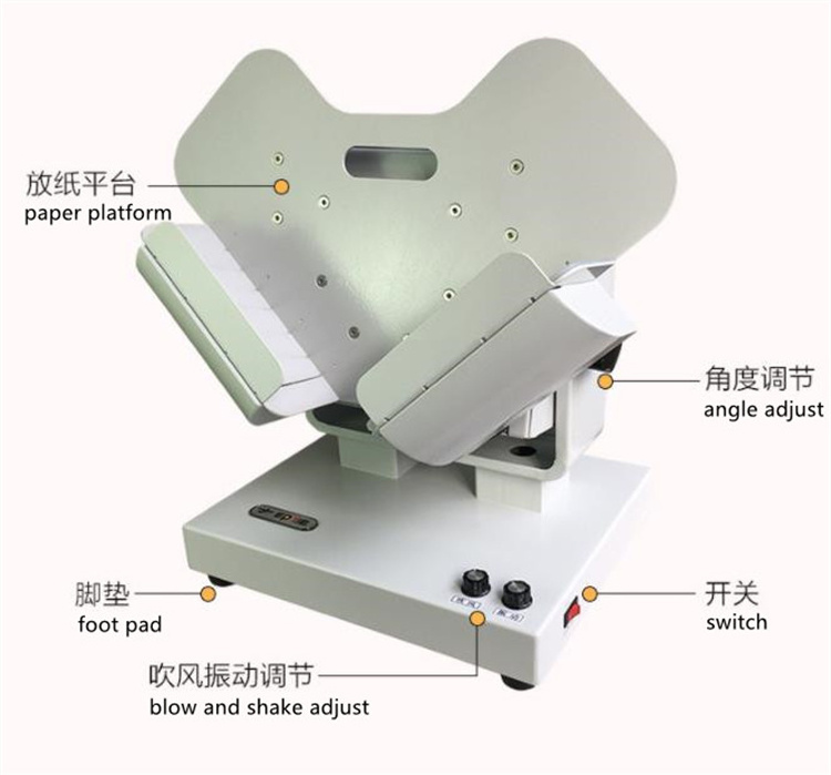 Table Paper Collator Machine Automatic Blow and Shake Paper Jogger Machine