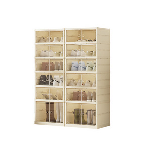 Cheap wholesale Living Room Furniture Dust prevention Shoe Racks Collapsible transparent shoe rack cabinet