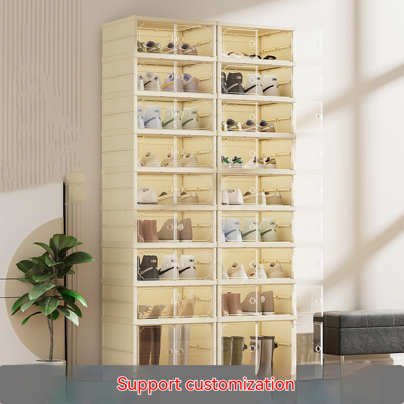 Cheap wholesale Living Room Furniture Dust prevention Shoe Racks Collapsible transparent shoe rack cabinet