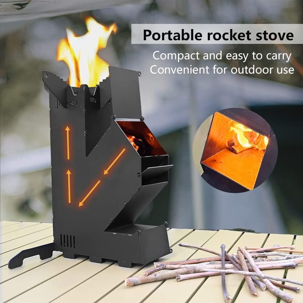 Factory ready to ship wholesale price fashion cookware portable wood stove fire camping rocket stove  for outdoor BBQ cooking