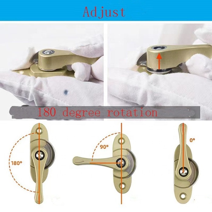 Aluminum Window Accessories Sliding Window Black White Anti-theft Lock Half Moon Hook Crescent Lock