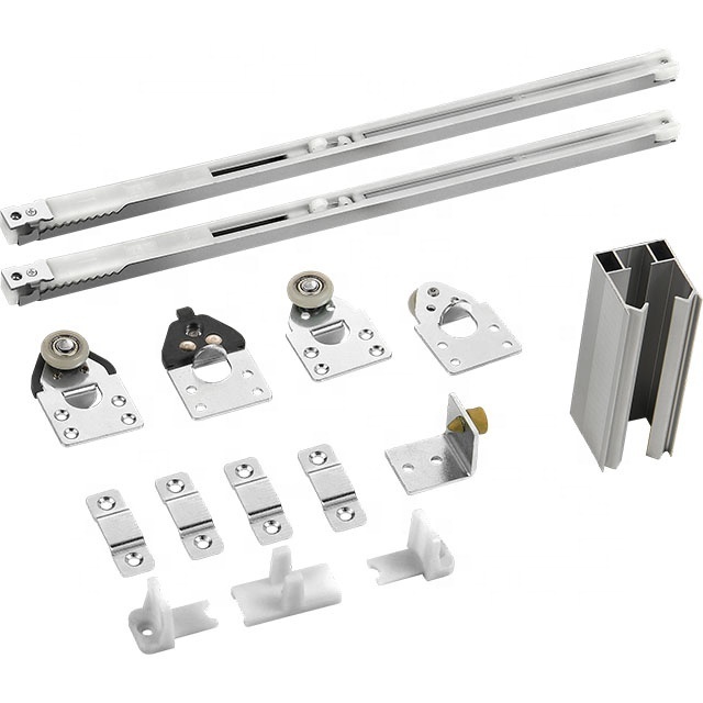 Interior Aluminium Sliding Door Wheels Fittings System  For  Furniture